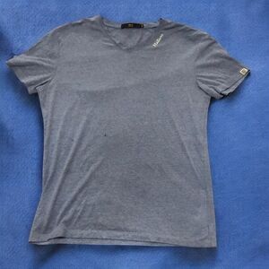 Men's Casual Blue V-Neck Tee